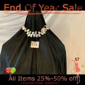 Cultured Baroque Pearl necklace-silver clasp